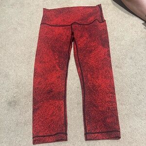 Lululemon leggings,, size 12, red, black
